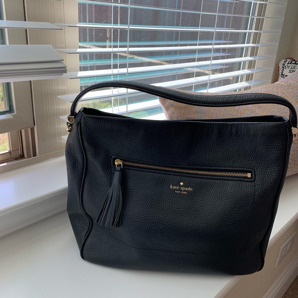 Beautiful Kate Spade bag,  black grain leather.